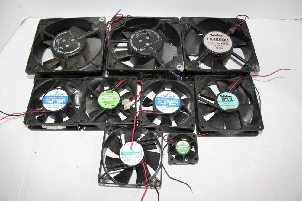 Lot of 9 D/C Fans Computer Generator Cooling Work